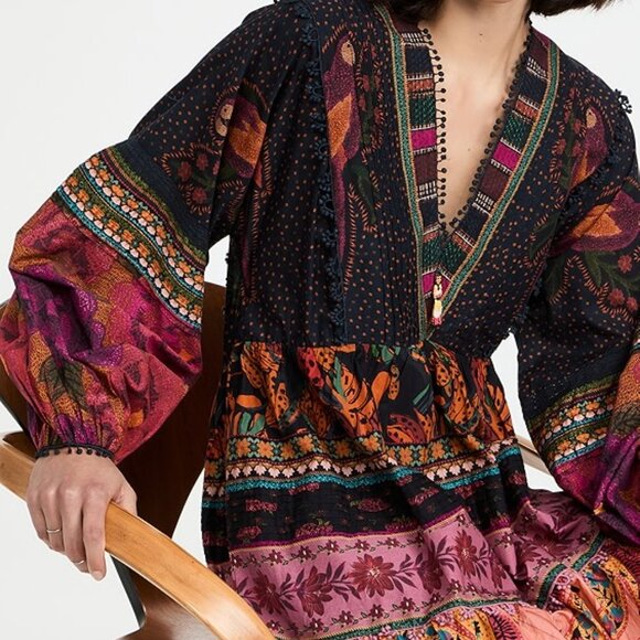 Farm Rio Mixed Patchwork Mini Dress - Picture 2 of 6